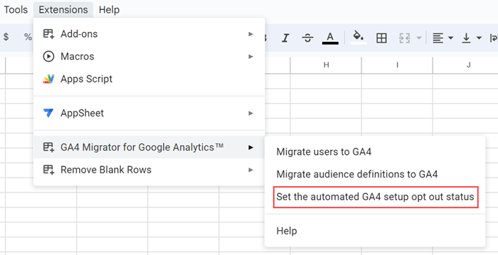 Automatisch erstellte Google Analytics 4-Properties
